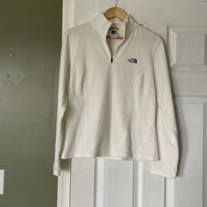 White Quarter Zip North Face Fleece